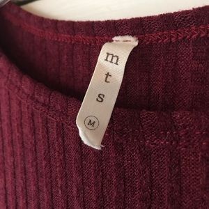 mts Dresses - Medium Dark Red Knit Dress with Suede Patches mts Dresses - Medium Dark Red Knit Dress with Suede Patches